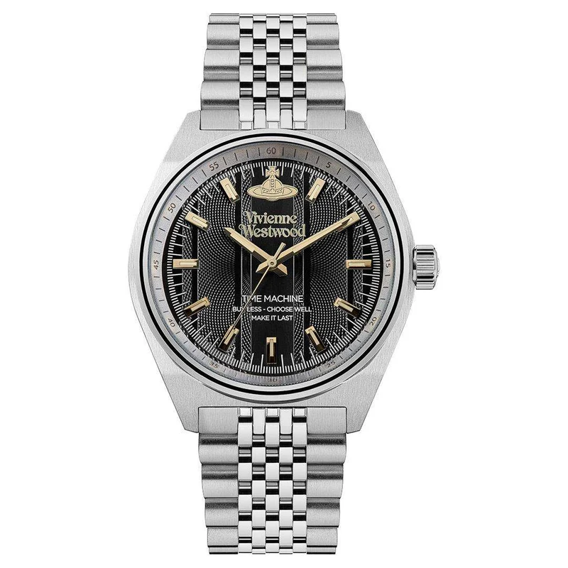Vivienne Westwood Sydenham Black Dial Stainless Steel Bracelet Men's Watch VV251BKSL