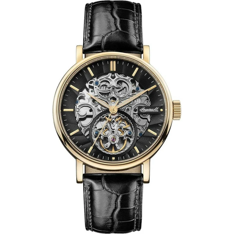 Ingersoll 1892 The Charles Men's Automatic Watch with a Black Dial and a Black Leather Strap - I05802B