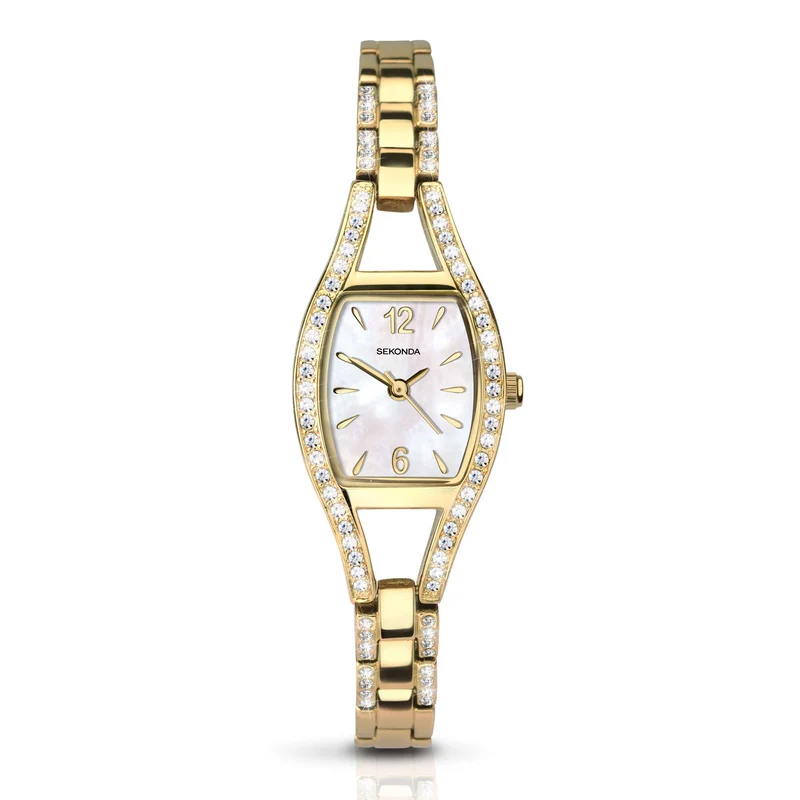 Sekonda Quartz Mother of Pearl Dial Gold PVD Stainless Steel Bracelet Ladies Watch 2392