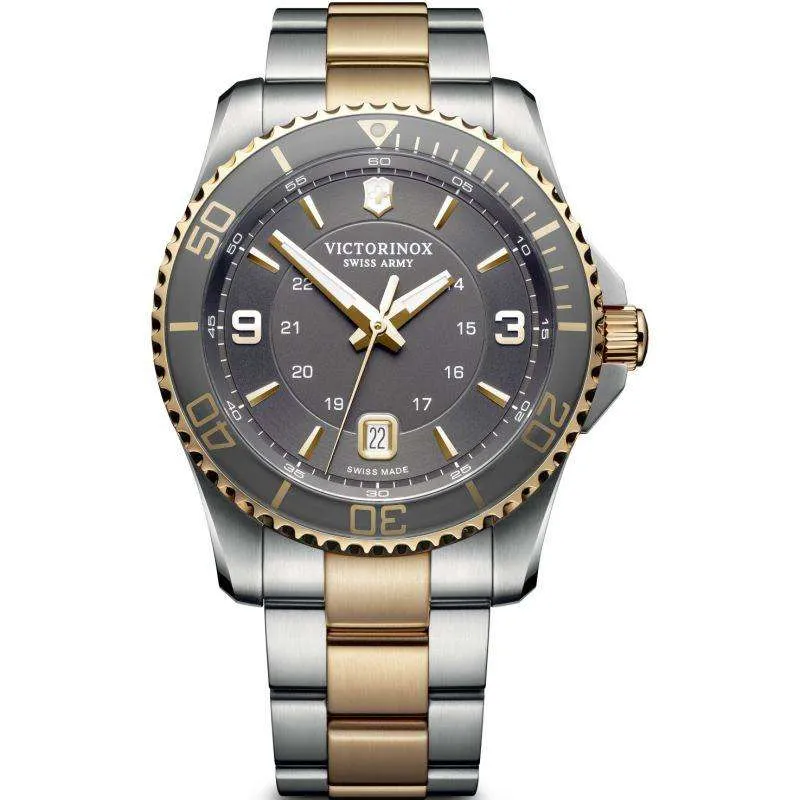 Victorinox Swiss Army 43mm Grey Dial Steel Mens Quartz Watch 249126