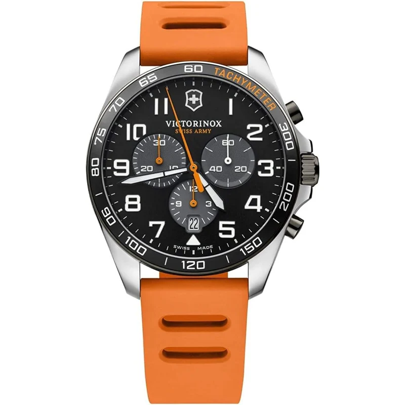 Victorinox FieldForce 42mm Chronograph Black Dial Rubber Mens Quartz Watch 241893
