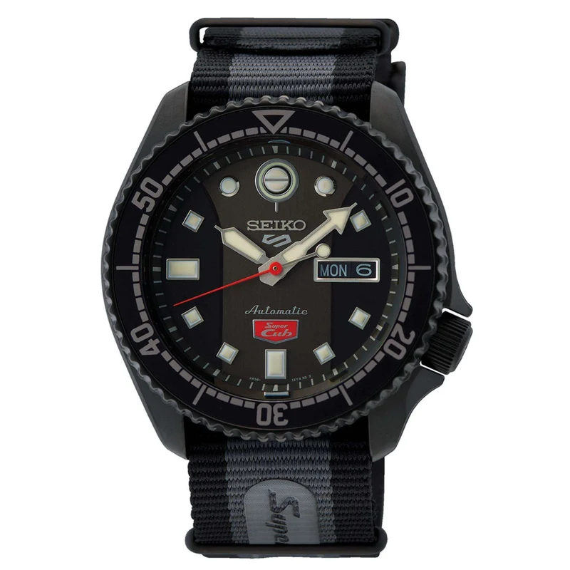 Seiko 5 Sports Limited Edition Honda "Super Cub" Grey Dial Grey Nato Strap Men's Watch SRPJ75K1
