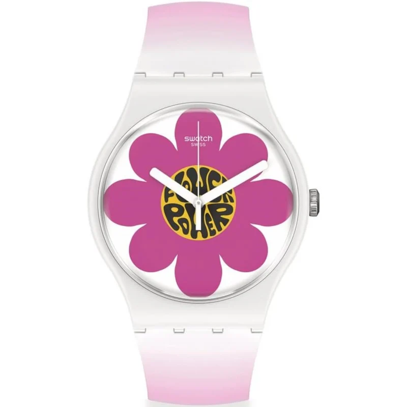 Swatch New Gent Bioceramic Flower Hour Quartz Multi-Coloured Dial Silicone Watch SO32M104