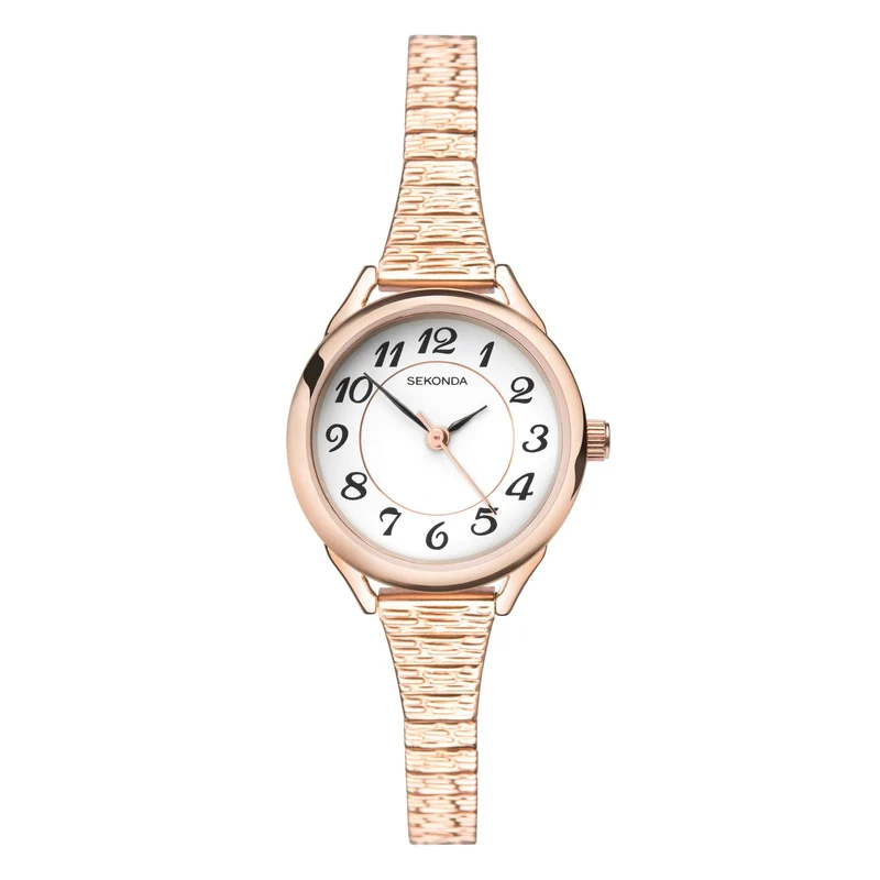 Sekonda Quartz White Dial Expanding Rose Gold PVD Bracelet Ladies Watch 2639