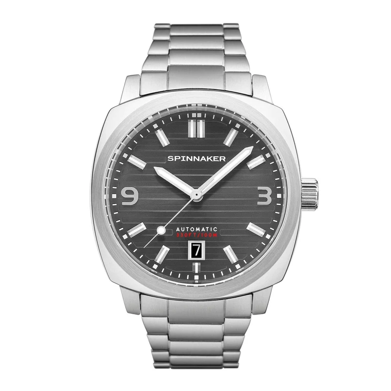 Spinnaker Hull Riviera Smoke Grey Dial Stainless Steel Bracelet Men's Watch SP-5073-11