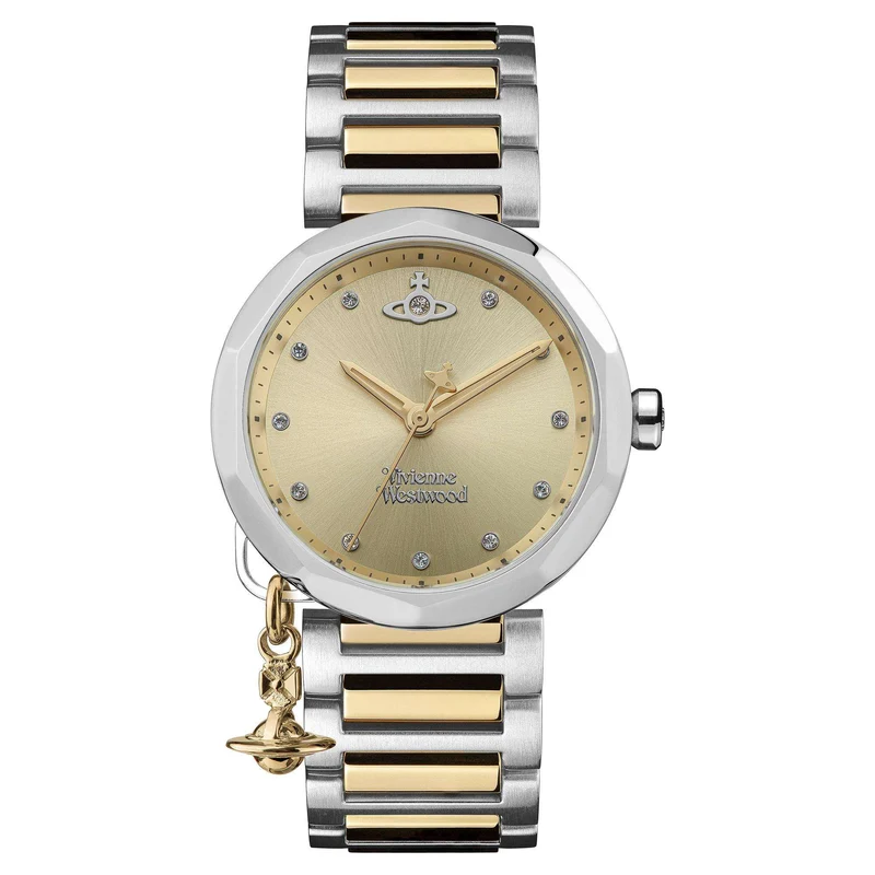 Vivienne Westwood Poplar Champagne Dial Two Tone Stainless Steel Bracelet Ladies Watch VV246CPSG