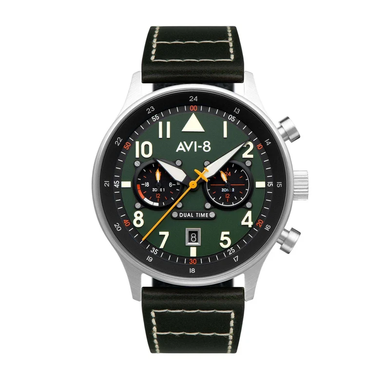 AVI-8 Hawker Hurricane Carey Duel Time Merville Mens Watch AV-4088-02