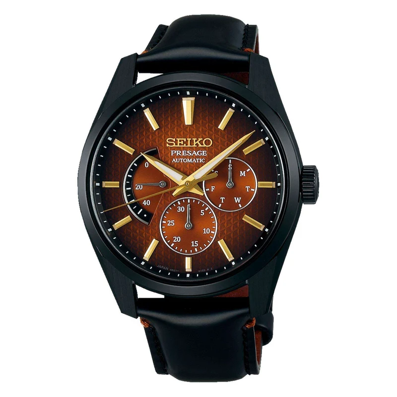 Seiko Presage Sharp Edged Kabuki Limited Edition Red Dial Leather Strap Men's Watch SPB329J1