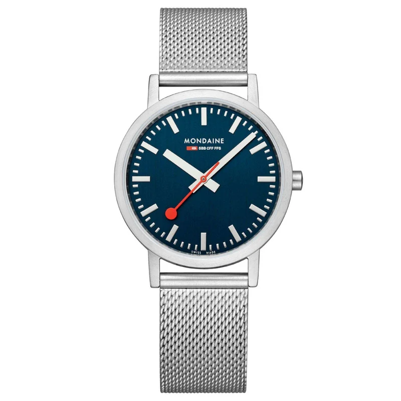 Mondaine Classic Deep Ocean Blue Dial Mesh Bracelet Watch A660.30314.40SBJ