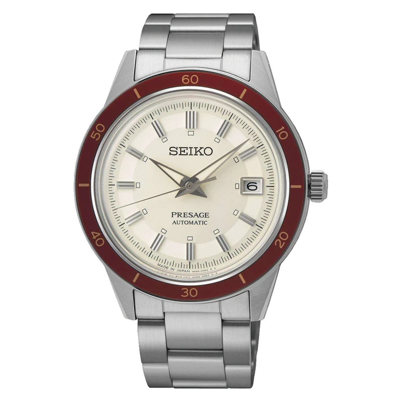 Seiko Presage Style 60s Automatic White Dial Stainless Steel Bracelet Men’s Watch SRPH93J1
