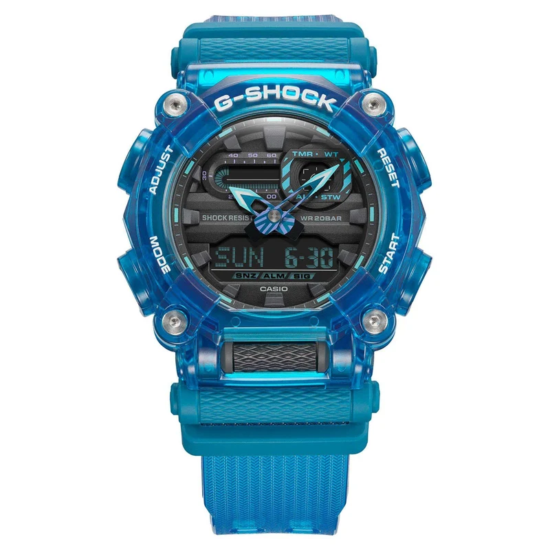 Casio G-Shock "Soundwave" Skeleton Style Blue Digi-Analog Men's Watch GA-900SKL-2AER