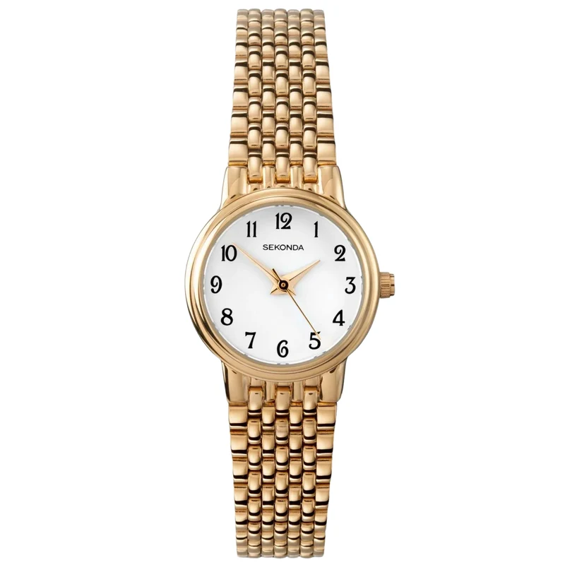 Sekonda Quartz White Dial Gold PVD Stainless Steel Bracelet Ladies Watch 4090.00