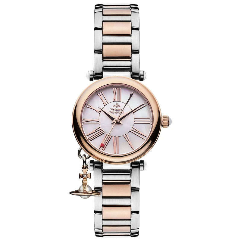 Vivienne Westwood Mother Orb 32mm Mother of Pearl Dial Steel Ladies Quartz Watch VV006PRSSL