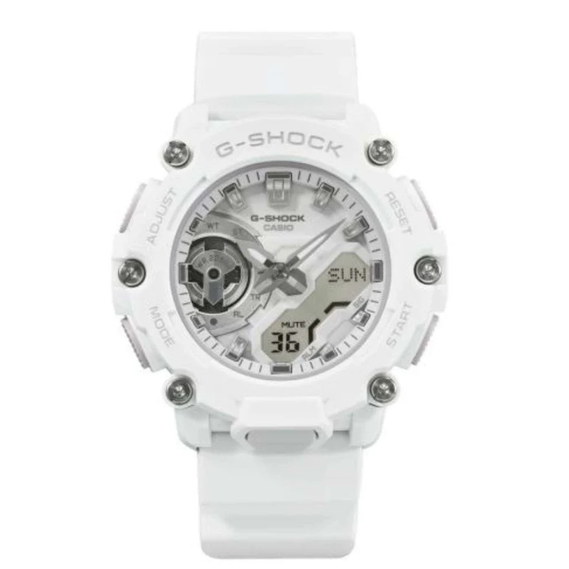 Casio G-Shock S2200 Monochrome Colour Series White Dial White Rubber Men's Watch GMA-S2200M-7AER