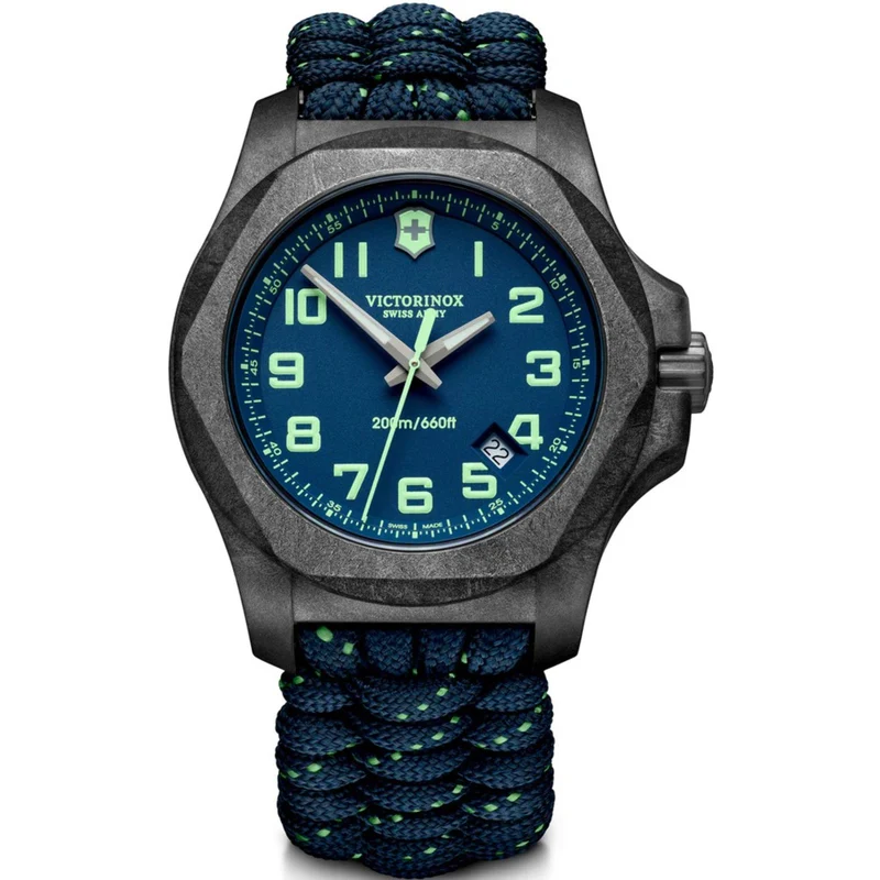 Victorinox I.N.O.X 42mm Blue Dial Paracord Mens Quartz Watch Set 241860