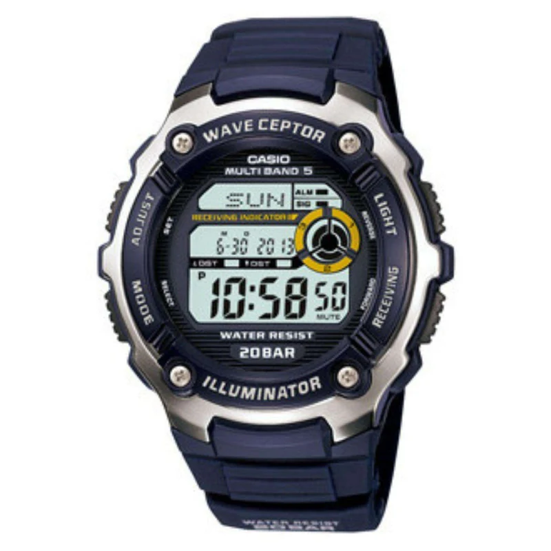 Casio Wave Ceptor Quartz Digital Blue Resin Strap Men’s Watch WV-M200-2AJF