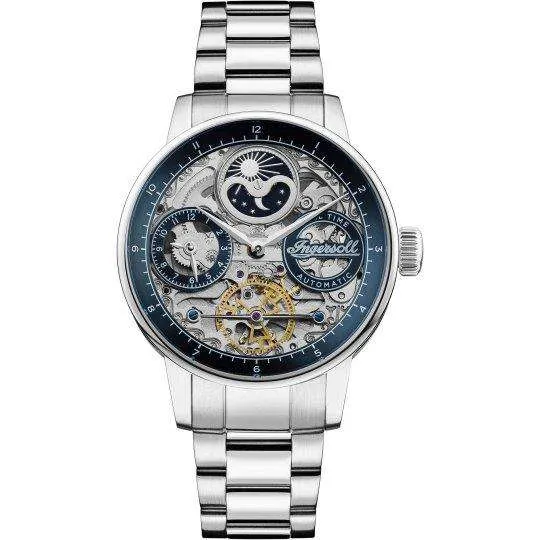 Ingersoll The Jazz 1892 Automatic Blue Dial Silver Steel Bracelet Men's Watch I07707