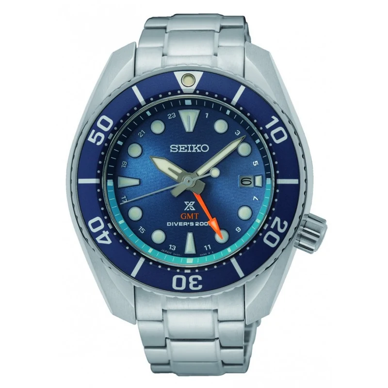 Seiko Prospex Aqua Sumo GMT Blue Dial Steel Bracelet Men's Watch SFK001J1