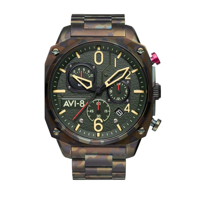 AVI-8 Hawker Hunter Retrograde Chronograph Ground Camo Mens Watch AV-4052-22