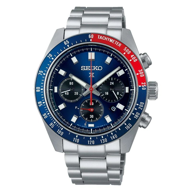 Seiko Prospex Speedtimer Solar Chronograph Blue Dial Stainless Steel Bracelet Men's Watch SSC913P1
