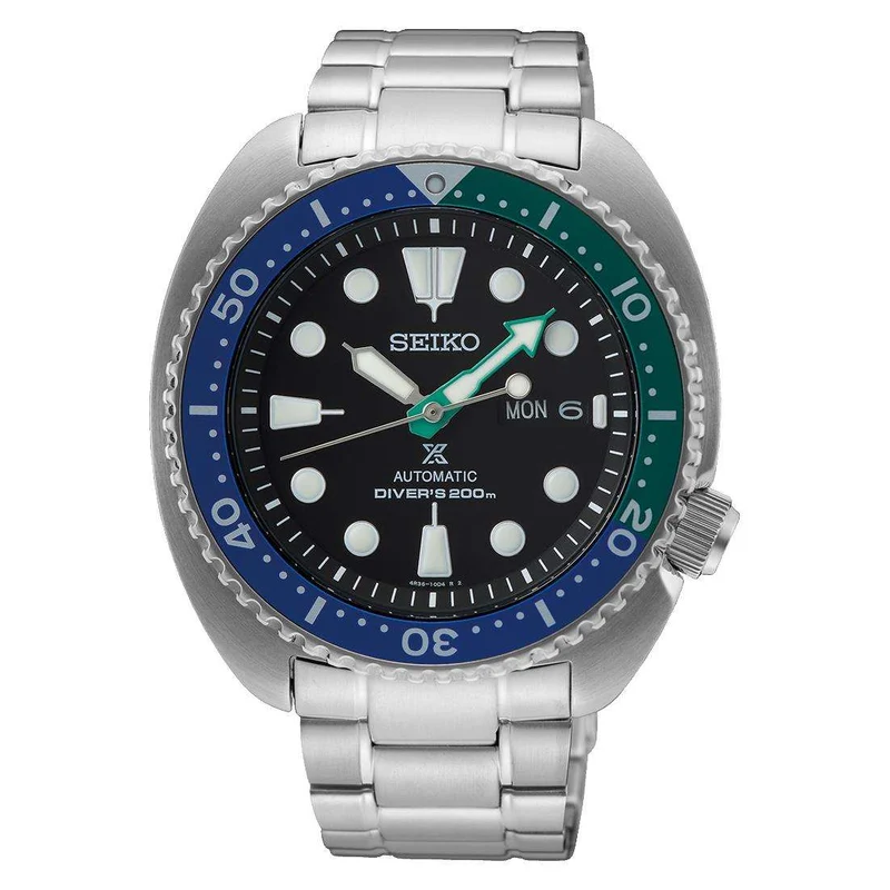Seiko Prospex Turtle Tropical Lagoon Black Dial Stainless Steel Bracelet Men's Watch SRPJ35K1