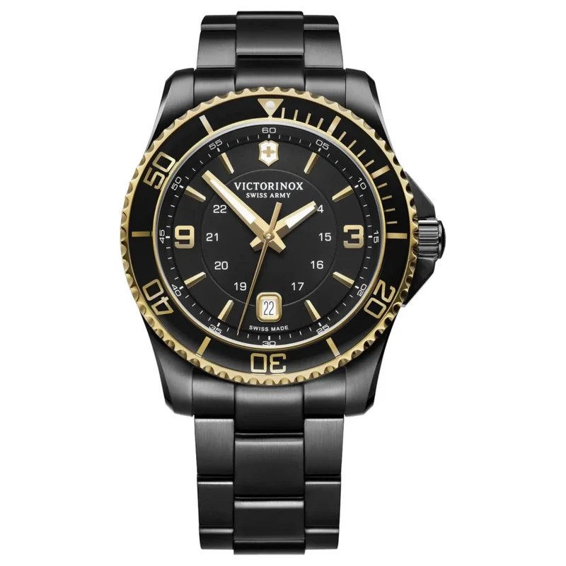 Victorinox Maverick 43mm Black Dial Steel Mens Quartz Watch 241884