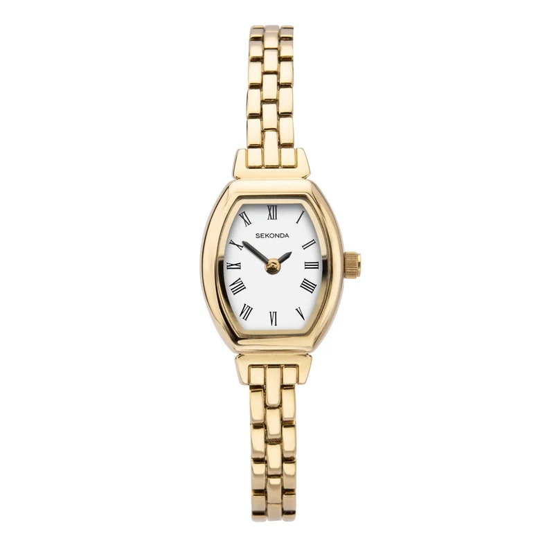 Sekonda Quartz White Dial Gold PVD Stainless Steel Bracelet Ladies Watch 2967