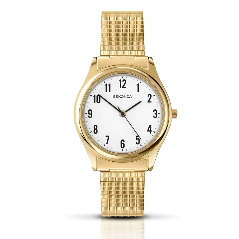 Sekonda Classic Quartz White Dial Gold PVD Expander Bracelet Men's Watch 3752.00