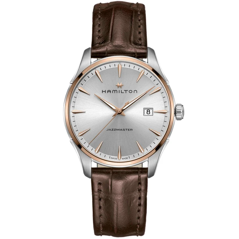Hamilton Jazzmaster 40mm Silver Dial Leather Mens Quartz Watch H32441551