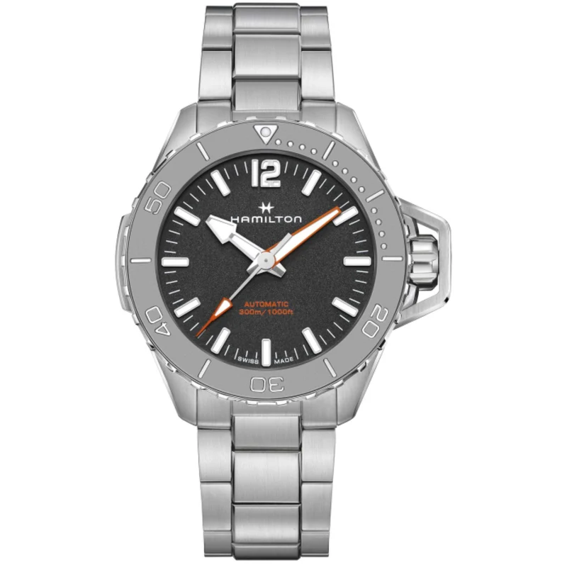 Hamilton Khaki Navy 46mm Black Dial Steel Mens Automatic Watch H77815130