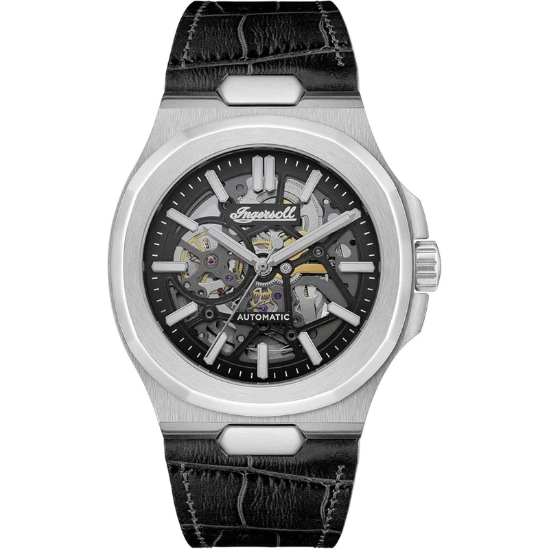 Ingersoll The Catalina Automatic Black Dial Black Leather Strap Men's Watch I12502