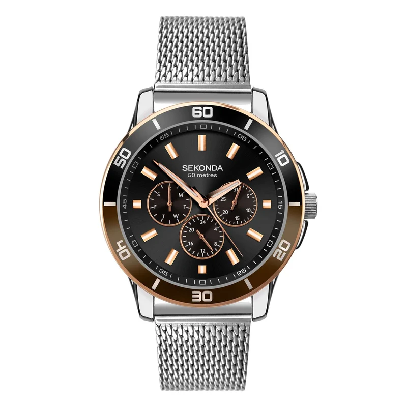 Sekonda Dress Quartz Black Dial Milanese Bracelet Men’s Watch 1841
