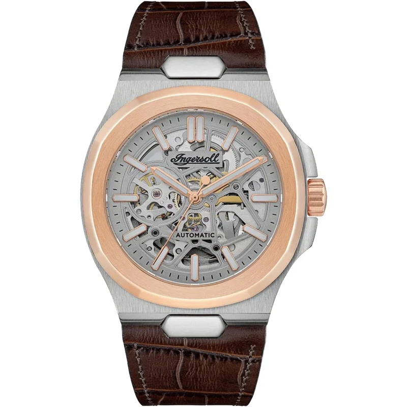 Ingersoll The Catalina Automatic Silver Dial Brown Leather Strap Men's Watch I12503