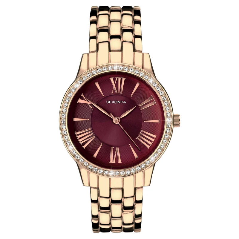 Sekonda Hero Quartz Red Dial Bronze Stainless Steel Ladies Watch 40290