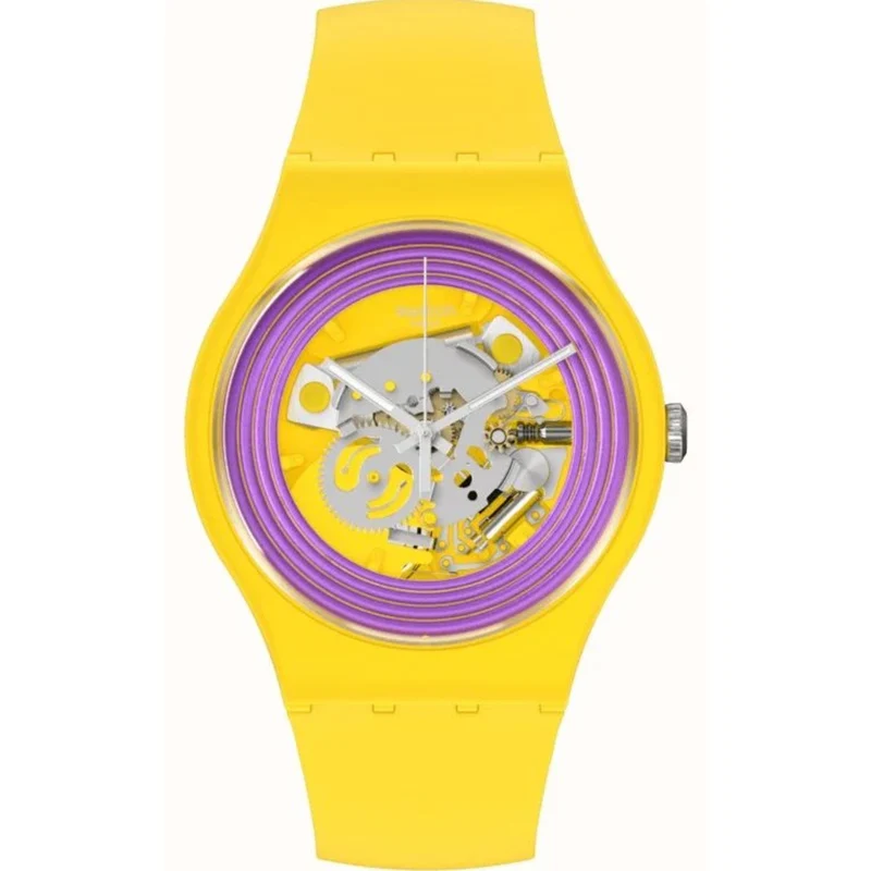 Swatch New Gent 'Purple Rings Yellow' Quartz Watch SO29J100
