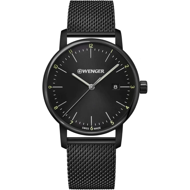 Wenger Urban Classic Quartz Black Dial Black Stainless Steel Bracelet Men's Watch 01.1741.137