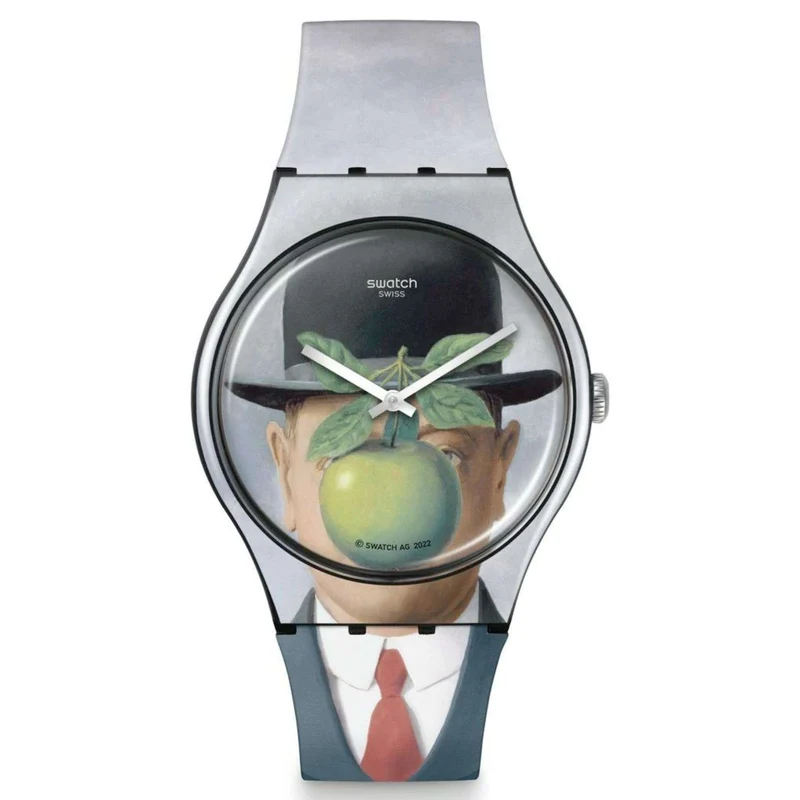 Swatch LE FILS DE L'HOMME By Rene Magritte Swatch Art Journey 2023 Watch SUOZ350