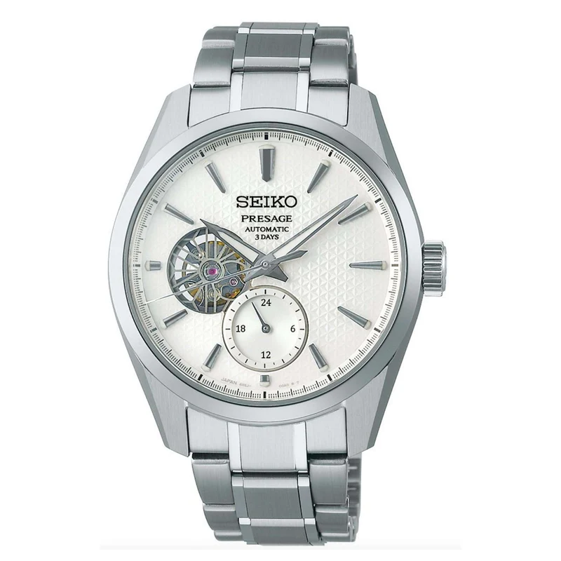 Seiko Presage Shiro Sharp-Edged Open Heart Automatic 3 Days White Dial Men's Watch SPB415J1