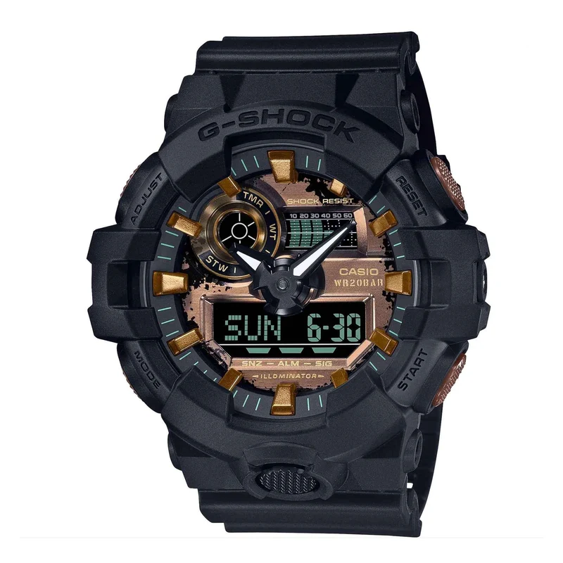 Casio G-Shock Quartz Rubber Strap Black Mens Watch GA-700RC-1AER