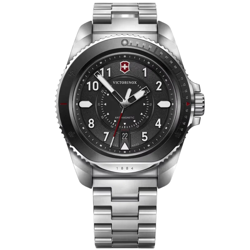 Victorinox Journey 1884 43mm Black Dial Steel Mens Quartz Watch 242009