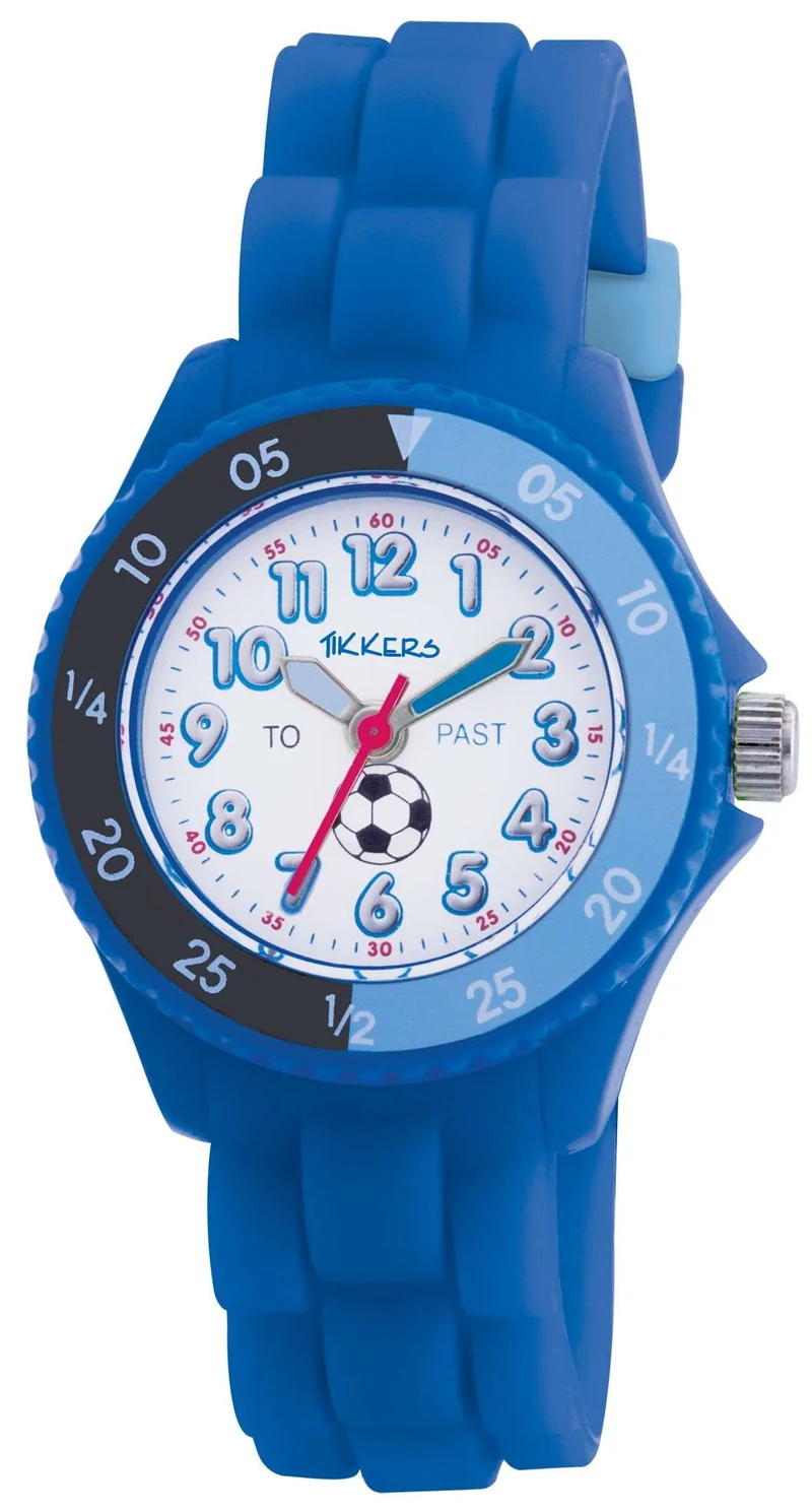 Tikkers Time Teacher Quartz White Dial Blue Plastic Strap Boys Watch