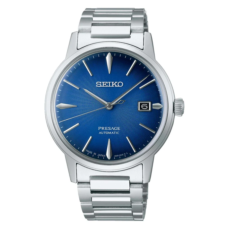 Seiko Presage Cocktail Time Automatic Blue Dial Stainless Steel Bracelet Men’s Watch SRPJ13J1