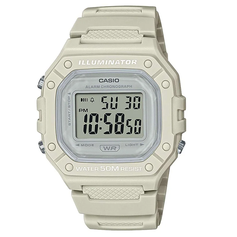 Casio Collection Digital Quartz Resin Bracelet Watch W-218HC-8AVEF