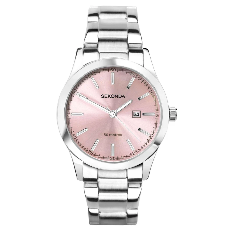 Sekonda ColourPop Quartz Pink Dial Stainless Steel Bracelet Ladies Watch 40398
