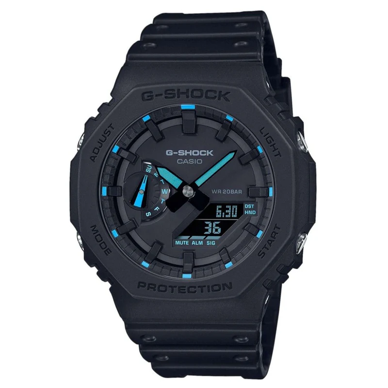 Casio G-Shock Octagon Series ‘CasiOak’ Quartz Digital Black Resin Strap Men's Watch GA-2100-1A2ER
