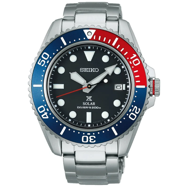 Seiko Prospex Solar Quartz Black Dial Stainless Steel Bracelet Men's Watch SNE591P1