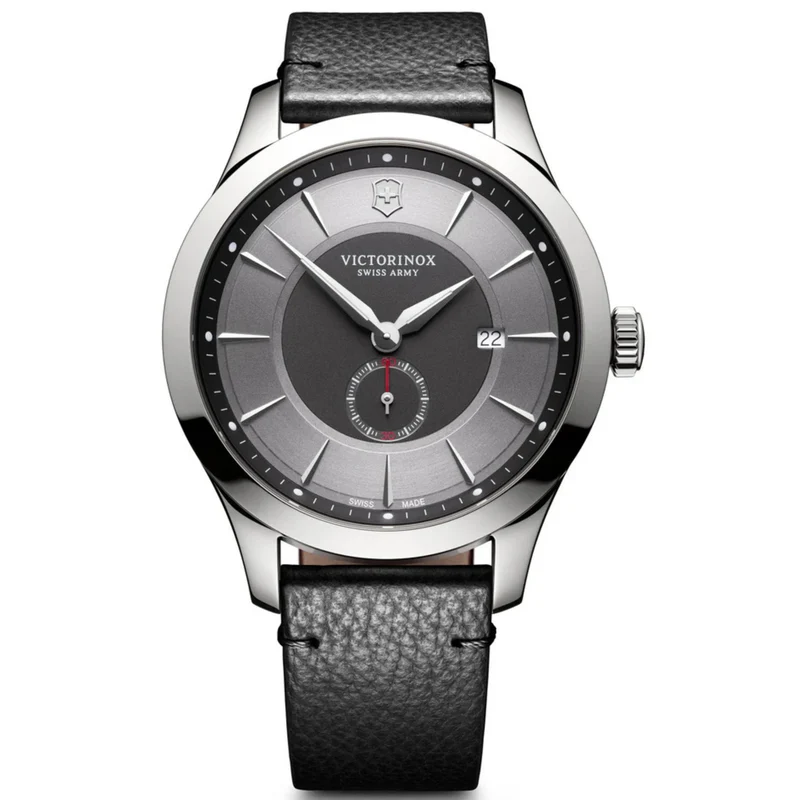 Victorinox Alliance 44mm Grey Dial Leather Mens Quartz Watch 241765