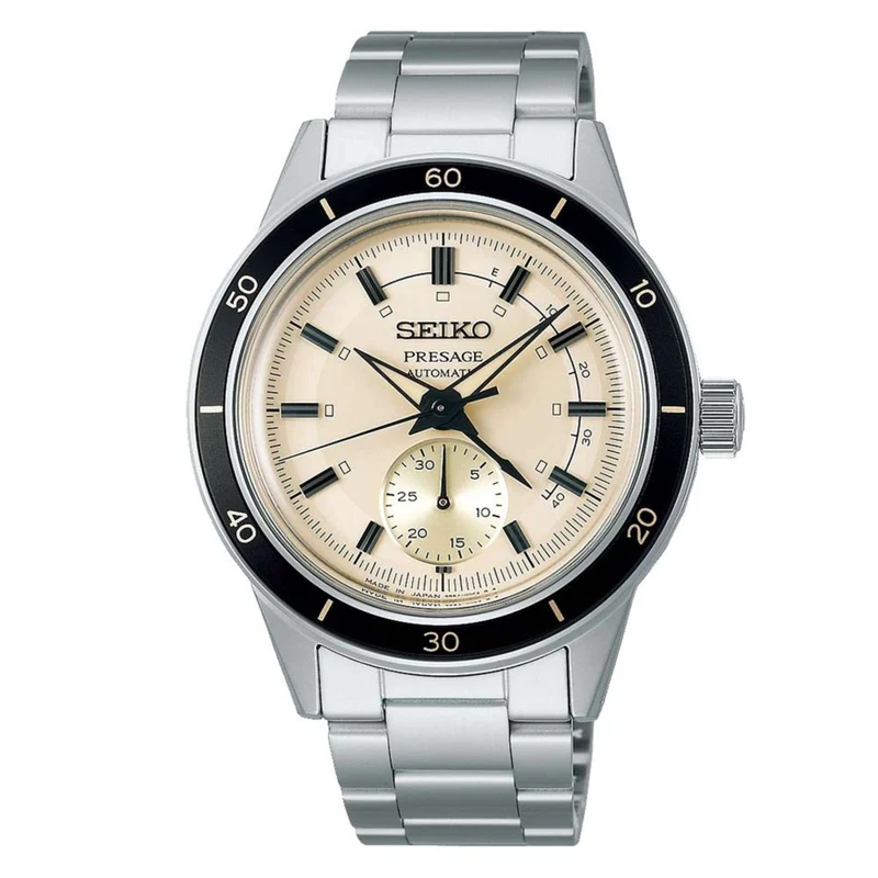 Seiko Presage Style 60s Automatic Ivory Dial Stainless Steel Bracelet Men's Watch SSA447J1