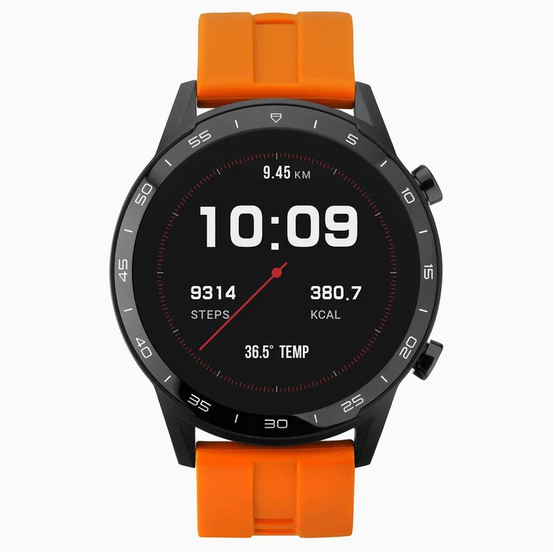Sekonda Black Interactive Dial Orange Silicone Strap Men’s Smart Watch 1911