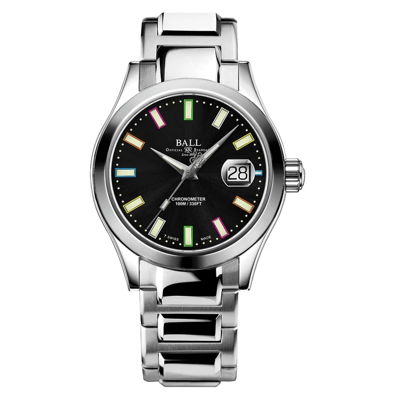 Ball Engineer III Marvelight Chronometer Automatic Black Dial Stainless Steel Bracelet Men's Watch NM9026C-S28C-BK